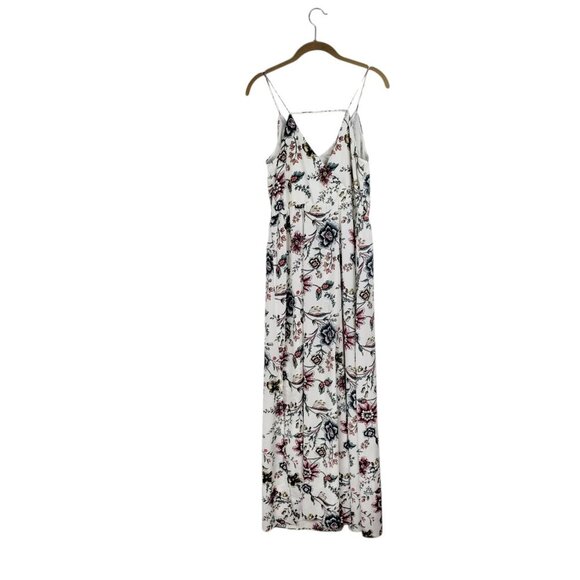 Loft Maxi Dress White Floral Sundress Wallpaper Sleeveless Blouson V-Neck Size 4 - Picture 2 of 9